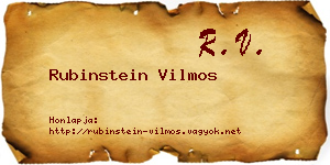 Rubinstein Vilmos névjegykártya